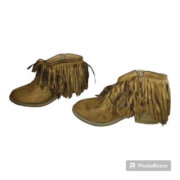 Soda fringe bootie women's size 6 comfy heel boots ankle boots caramel stylish - Picture 3 of 13